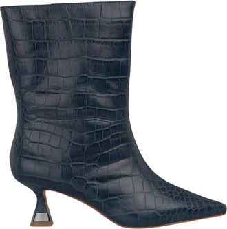Alma En Pena Metallic hoge enkellaars met hak - Dames - Laarzen met Hak - Blauw - 37 EU - Schoenen