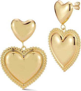Chloe and Madison Chloe And Madison Jewelry Plated Statement Heart Drop Earrings