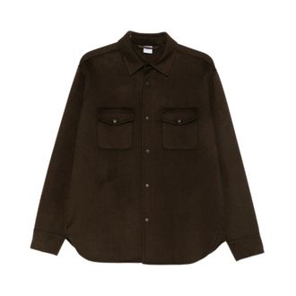 Aspesi Casual overhemd van zijde & nylon - Heren - Overhemden - Bruin - Maat: XL Zijde