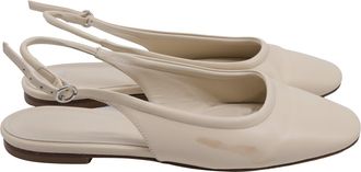 Aeyde Dani Slingback Ballet Flats in White Nappa Leather