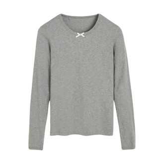 AIAYU Tops, Dames, Grijs, XS, Katoen, Messhu Long Sleeve