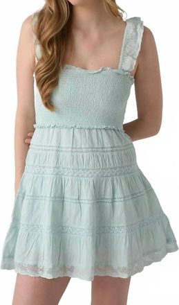 LoveShackFancy Colbera Mini Dress In Pale Mint