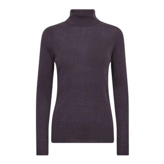 Mos Mosh MMRelena Turtleneck SS Knit - Dames - Coltruien - Paars - XS - Wol - Truien & Vesten