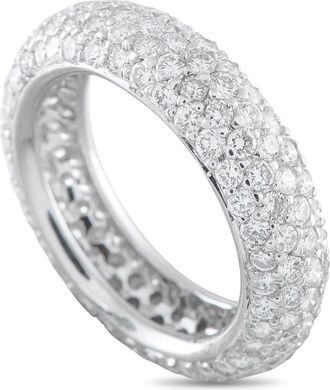 Luxury Bazaar 18K White Gold 3.50 ct Diamond Pave Eternity Ring MF16-012026