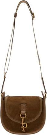 Burberry Cross Body Bags, female, Brown, Size: ONE SIZE Mini B Clip Messenger Crossbody