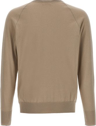 Maryya V-Neck Cotton Sweater - Beige