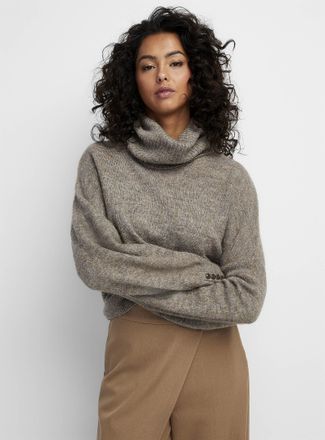 Ichi Womens Touch of alpaca loose turtleneck sweater