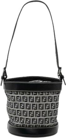Fendi Pre-owned Vintage Bucket Bag - Dames - Vintage Tas - Grijs - ONE Size - Leer - Vintage