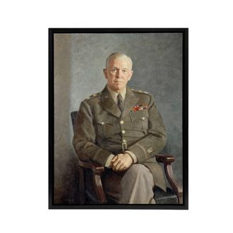 Artery8 Thomas Edgar Stephens George C Marshall Framed Canvas Wall Art Print | Size: W24 x H32