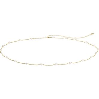 Set & Stones Bobbi Pearl Belly Chain in Gold at Nordstrom