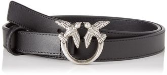 Pinko Womens Love Berry H2 Belt Calf Set, Z99o_Black-Old Silver, XS