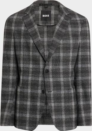 BOSS Mens Hanry Plaid Flannel Sport Coat