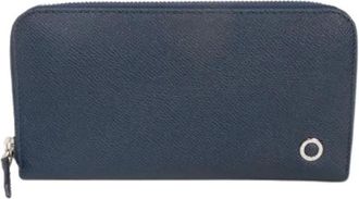 Bulgari Pre-owned BB Man Grained Calf Leather Long Zip Wallet - - Pre-owned - Donna - Blu - ONE SIZE