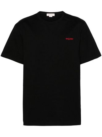 Alexander McQueen logo-embroidered cotton T-shirt - Black