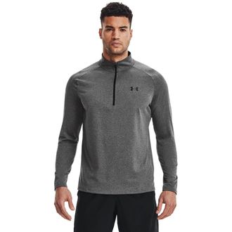 Under Armour Funktionsshirt UNDER ARMOUR TECH 2.0 1/2 ZIP, Herren, Gr. 4XL, grau (carbon heather 090), Obermaterial: 100% Polyester, normal, ohne Ausschnitt, Shirt