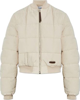 Moschino Ge&iuml;soleerde jas - Dames - Bomber jackets - Beige - L - Leer - Jassen