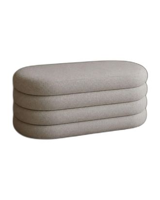 Deco Wood Banco tapizado en color beige de 100x42cm