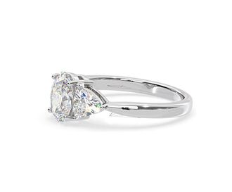 The Diamond Store Dalia Lab Diamond Oval with Trillions 1.70ct Ring in 18K White Gold F/VS1