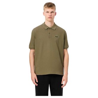 Lacoste Heren L.12.12 Geborduurd Logo Loose Fit Poloshirt (Kaki Groen)