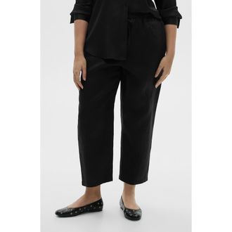 Mango Linen Drawstring Pants in Black at Nordstrom Rack, Size Xx-Small