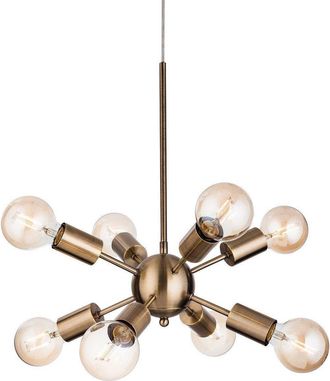 Netlighting Alfa 8 Light Multi Arm Ceiling Pendant Antique Brass E27