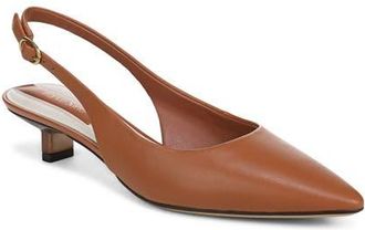 Franco Sarto Pura Slingback Pointed Toe Kitten Heel Pump in Cognac at Nordstrom, Size 8.5