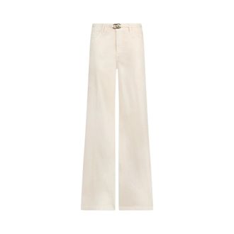 Liu Jo Wide Trousers, female, Beige, Size: W26 Flared Trousers with Belt