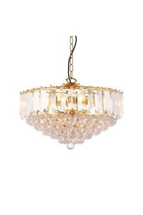 Netlighting Fargo 6 Light Ceiling Pendant Acrylic Brass E14 in Gold