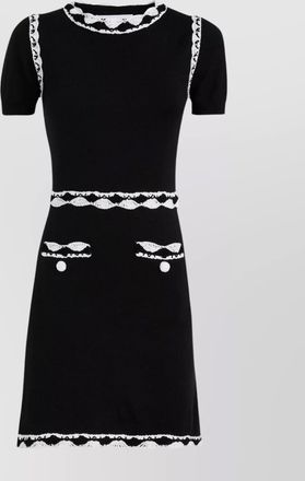 Moschino wool dress with crochet accents