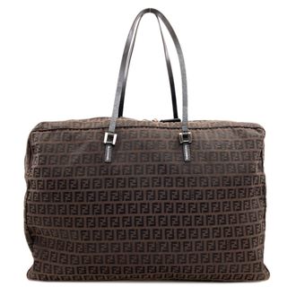 Fendi Zucchino Brown Canvas Tote Bag (Pre-Owned)