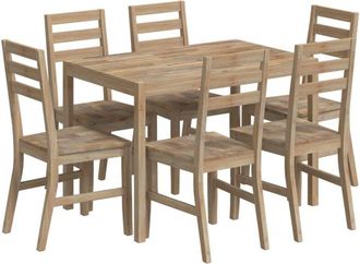 vidaXL 7 Piece Dining Set Solid Wood Acacia Vidaxl