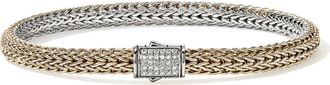 John Hardy Icon Bracelet, Reversible, Diamonds, 5mm in Silver And Gold at Nordstrom, Size Medium