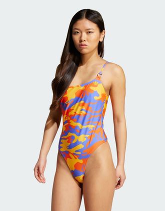 adidas Originals Costume da bagno blu cobalto con grafica