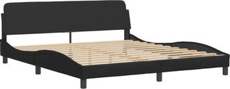 vidaXL Bed Frame without Mattress Black 180x200 cm Super King Faux Leather vidaXL