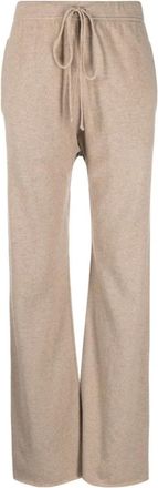 Maison Margiela Beige Gebreide Broek met Elastische Tailleband - Dames - Sweatpants - Beige - S - Wol - Broeken