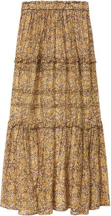 Isabel Marant Floral Voile Maxi Rok - Dames - Maxi Rokken - Beige - S - Katoen - Rokken