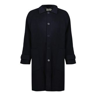 Officine G&eacute;n&eacute;rale Bryce Coat - Heren - Mantel - Blauw - M - Wol - Jassen