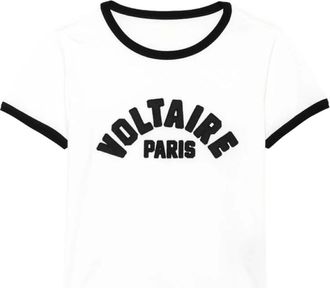 Zadig&Voltaire Tweekleurig T-shirt - Dames - T-shirts - Wit - XS - Katoen - Tops
