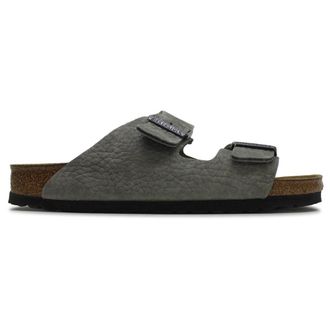 Birkenstock Arizona BS Soft Footbed Nubuck Leather Unisex Casual Sandals - Desert Buck Whale Gray - Size:UK 9.5