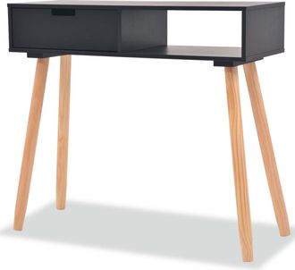 vidaXL Vidaxl - Mesa Consola De Madera Maciza De Pino 80x30x72 Cm Negra