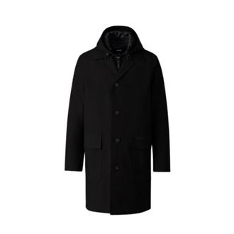 Mackage Single-Breasted Coats, male, Black, XS, Mathias 3-in-1 Balmacaan Coat with Removable Down Liner