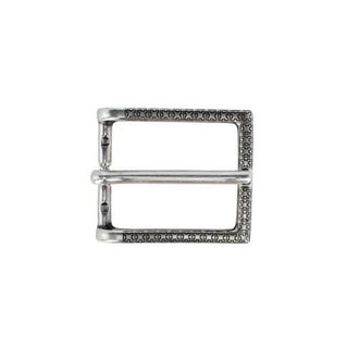 Trafalgar Store 30mm Lasered Patterned Solid Brass Italian Harness Belt Buckle in English Silver at Nordstrom