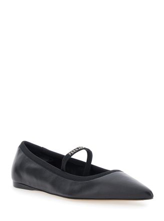 Ferragamo Black Leather Ballet Flats