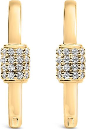 House of Brilliance 10K Gold 3/8 Cttw Lab Grown Diamond Heart Shaped Huggie Hoop Earrings in Yellow at Nordstrom