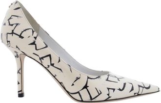 Jimmy Choo London Eric Haze Artwork Printed Leather Pumps, Brand Size 35 ( US Size 5 )