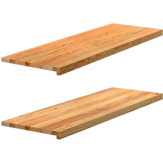 vidaXL Vidaxl - Alf&eacute;izares De Ventana 2 Uds Madera Maciza Roble Marr&oacute;n Claro