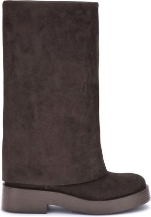 Casadei Womens Suede Ankle Boots - Dark Brown - Size 36.5 EU/IT