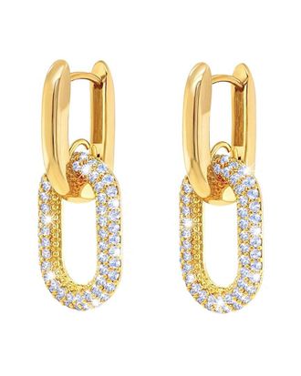 Liv Oliver 18K Plated Cz Link Earrings