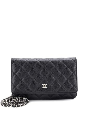 Chanel Wallet on Chain Quilted Caviar crossbody bag - women - Calf Leather - One Size - Black