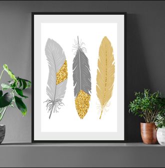 Queence Bild »Nathalia« Federn Kunst